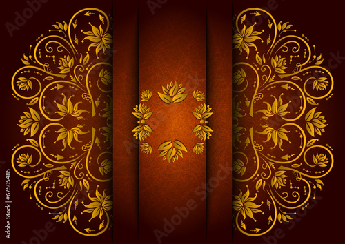Abstract floral ornament with banner