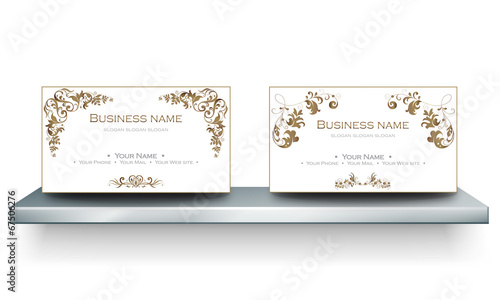 Carte de visite ornement fleur "5"