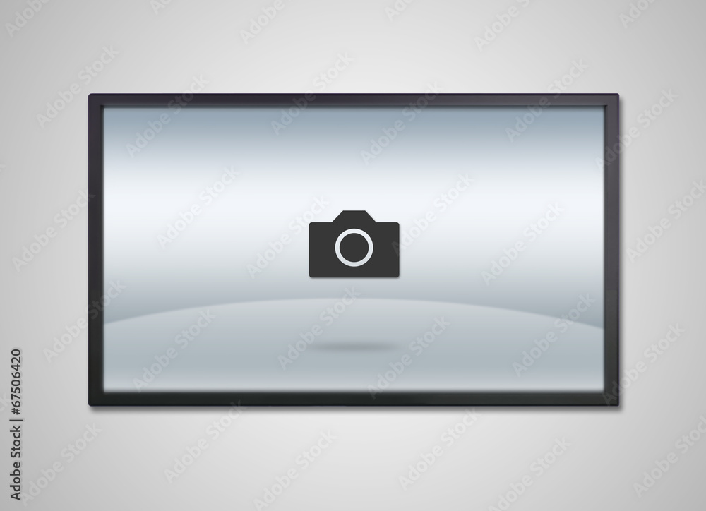 TV display with camera image icon TV display with camera image icon