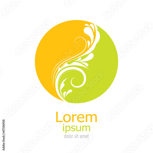 Holistic circle logo, vector