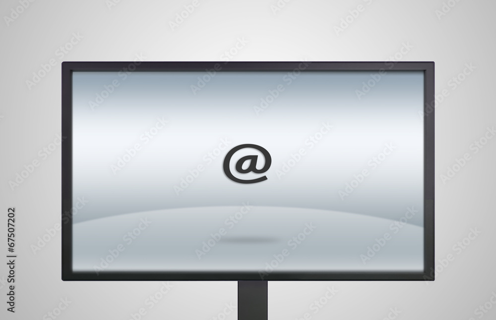 desktop Monitor display with email icon desktop Monitor display with email icon