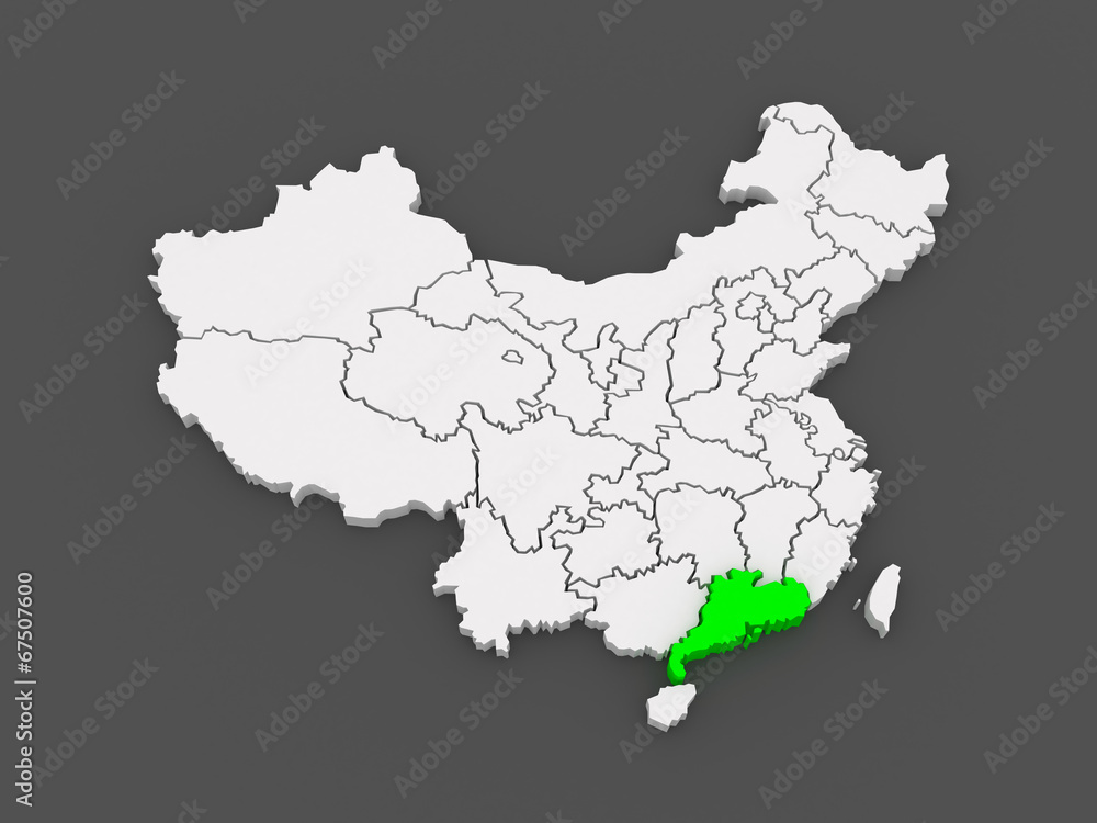 Map of Guangdong. China. Map of Guangdong. China.