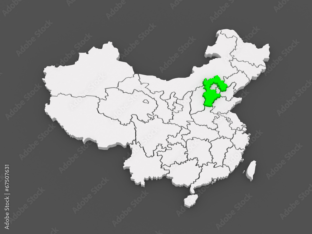 Map of Hebei. China.