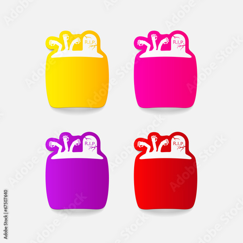 realistic design element: tombstone