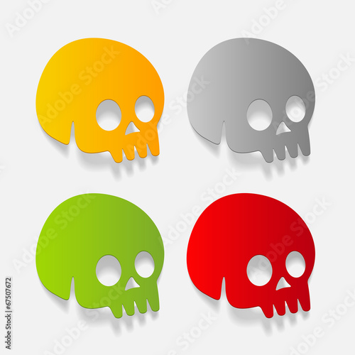 realistic design element: skull