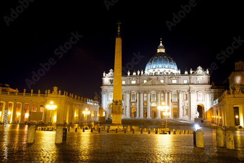 St. Peter s Basilica at night  Rome Italy
