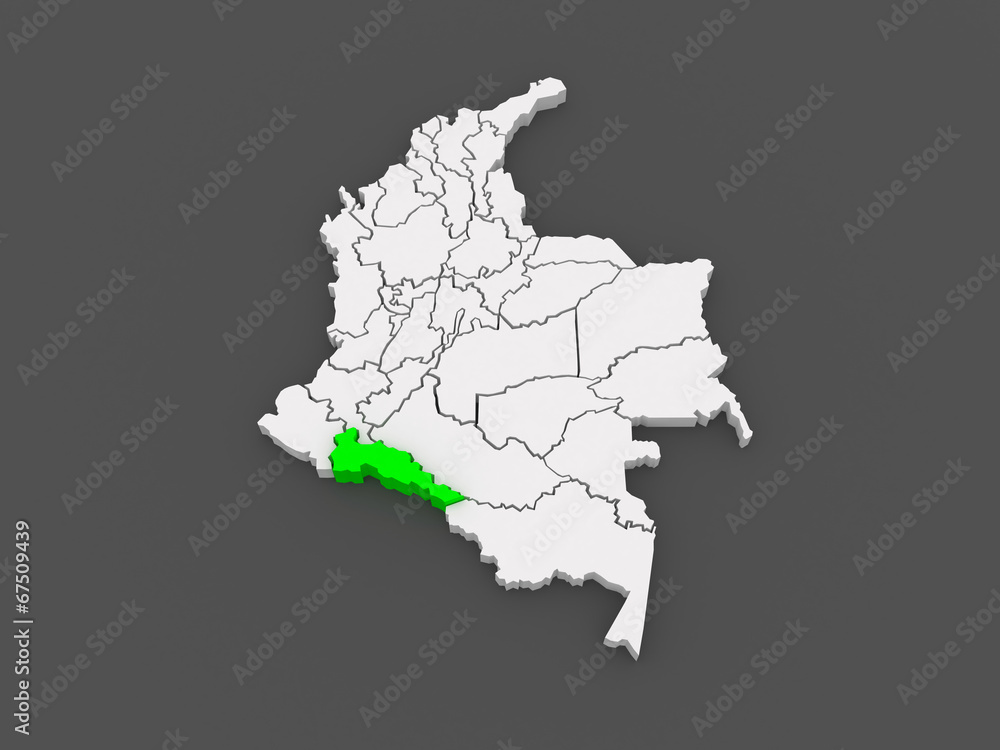 Map of Putumayo. Colombia.