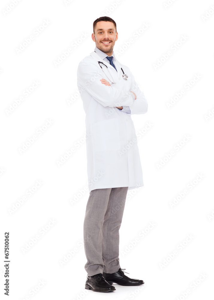 smiling male doctor with stethoscope smiling male doctor with stethoscope