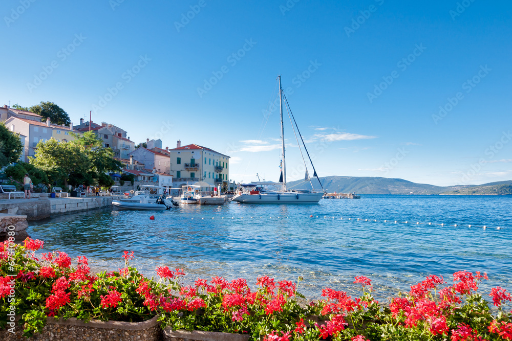 Naklejka premium Valun port town and coast in Croatia