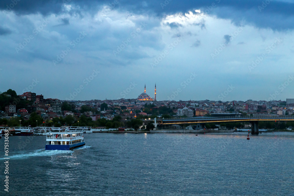 landscape Golden Horn in Istanbul. Turkey
