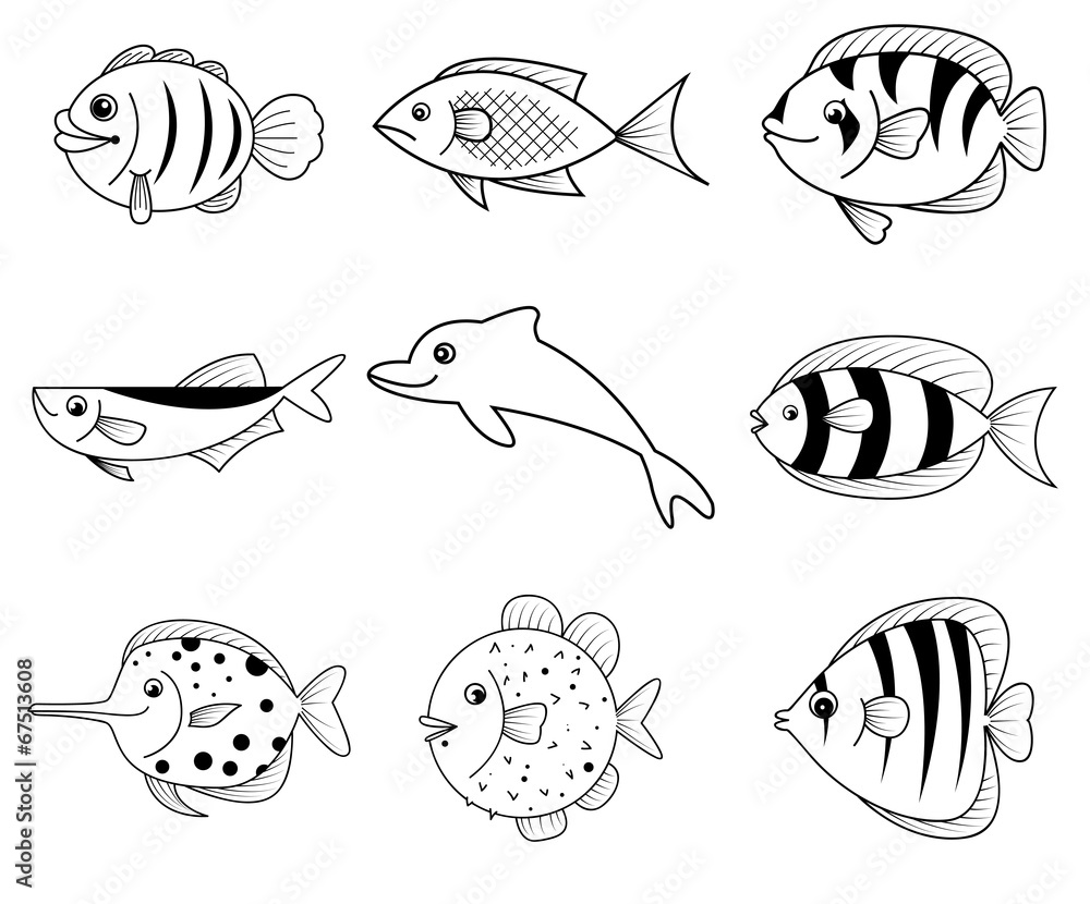 Obraz premium fish cartoon icons