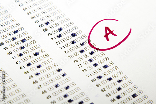 test results in school, selective focus