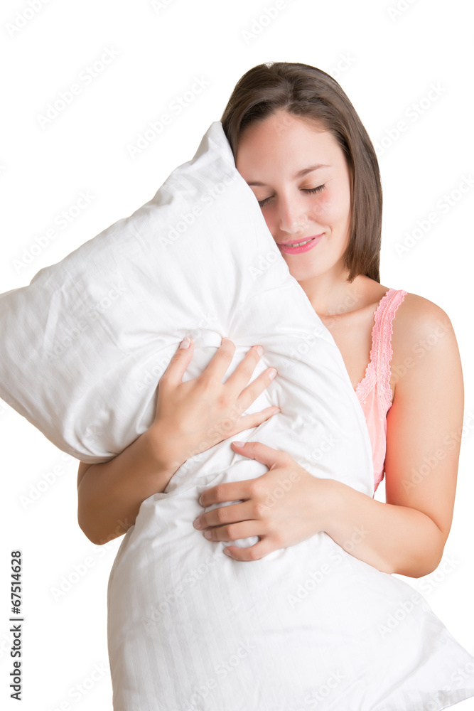 Woman Holding Pillow Woman Holding Pillow