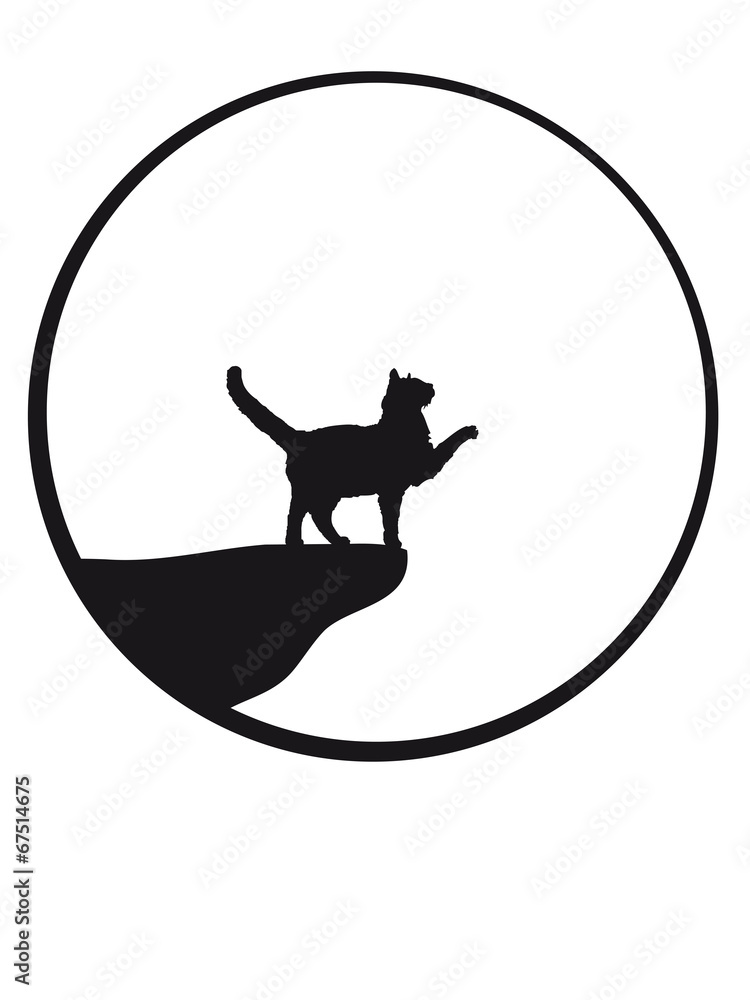 Werwolf Katze Mond Nacht Sonne Klippe Stock Illustration | Adobe Stock