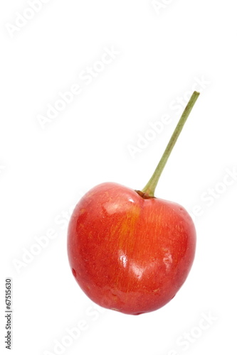red cherry fruit isolated on white background