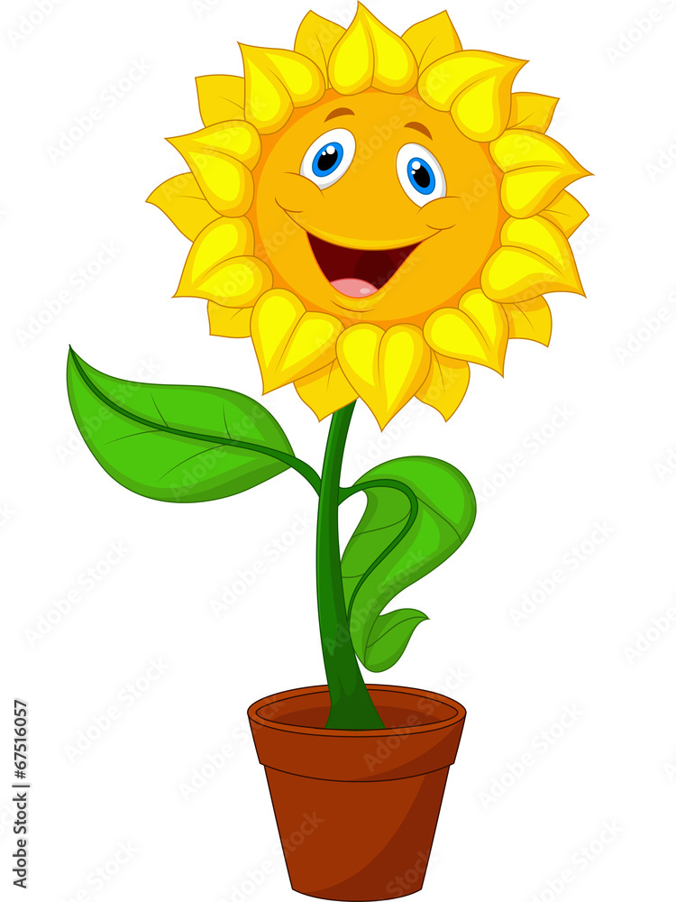 Fototapeta premium Sunflower cartoon