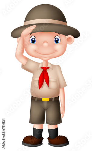 Young boyscout doing a hand sign