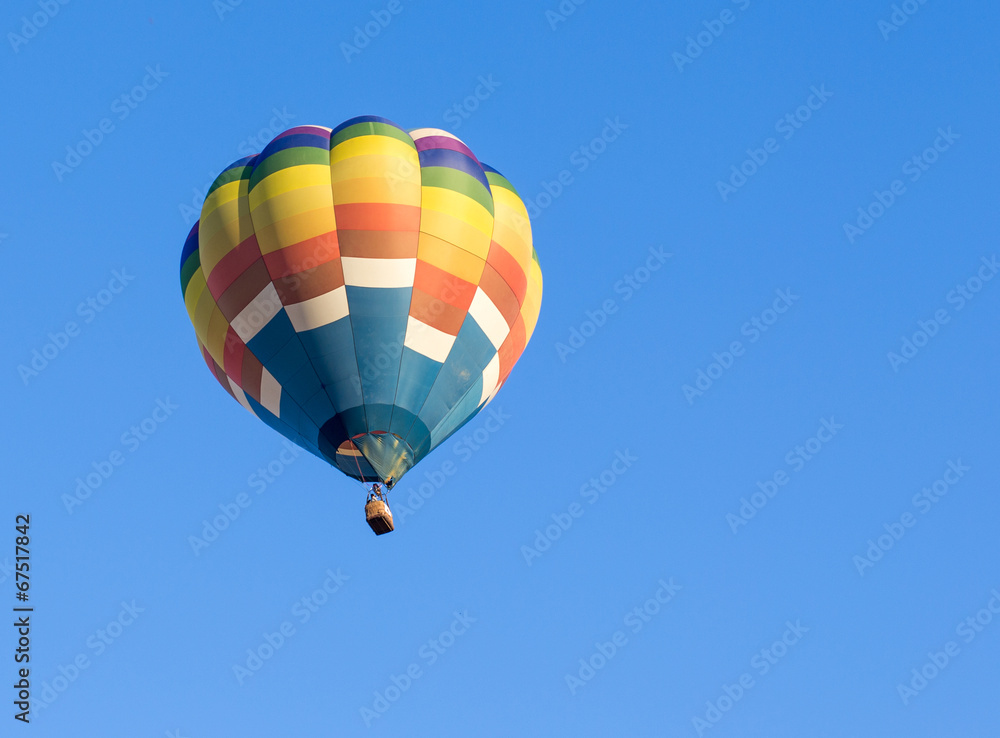 Hot air balloon with blue sky background Hot air balloon with blue sky background