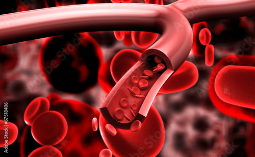 Slika na platnu streaming blood cells