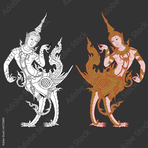 Kinnari (half-woman, half-bird)