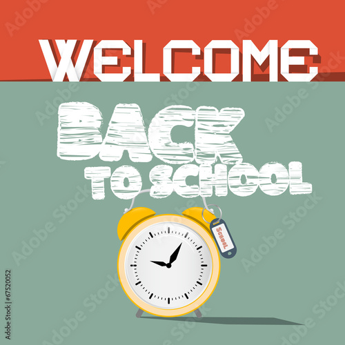 Welcome Back to School Vector Retro Illustration