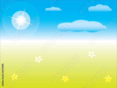 Heaven with sun and clouds