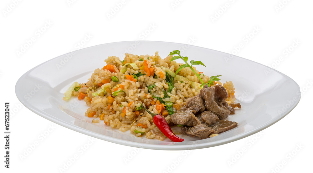 Fried rice with beef Fried rice with beef
