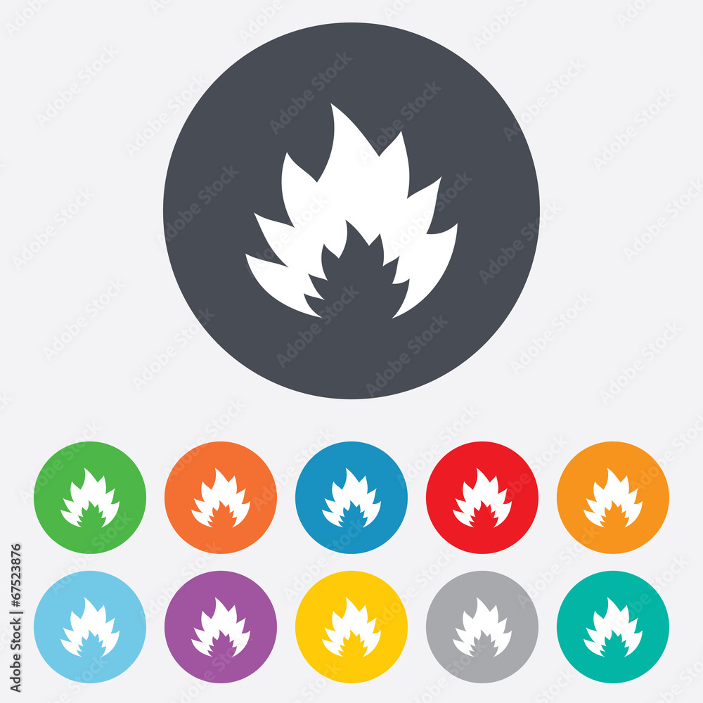 Fire flame sign icon. Heat symbol. Fire flame sign icon. Heat symbol.