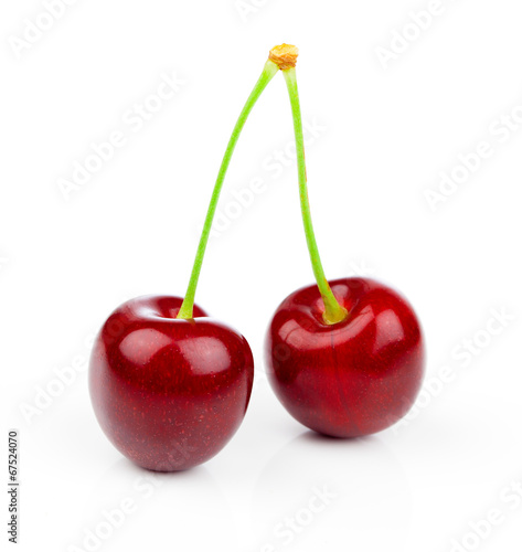 Sweet cherry, on white background