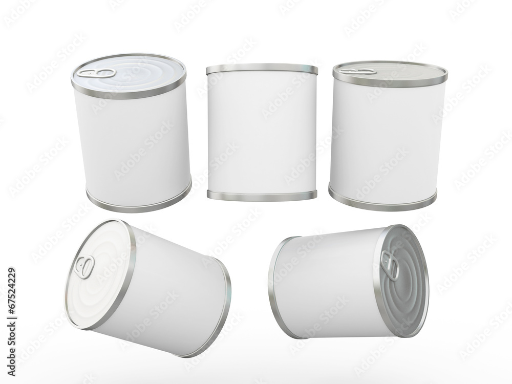 White blank label food can with pull tab, clipping path include White blank label food can with pull tab, clipping path include