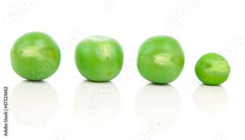 Green peas isolated on white, clipping path included