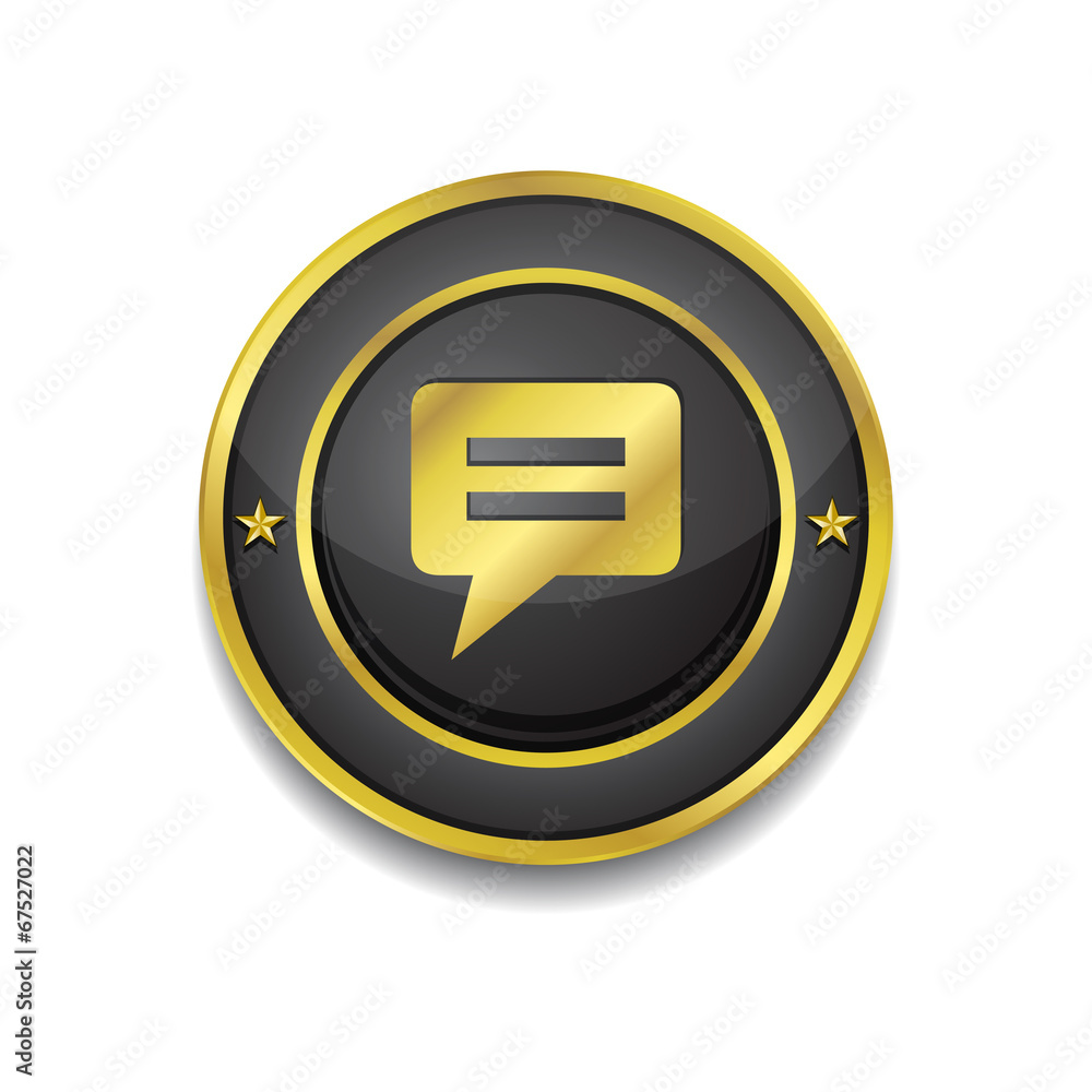Message Circular Vector Golden Black Web Icon Button Message Circular Vector Golden Black Web Icon Button