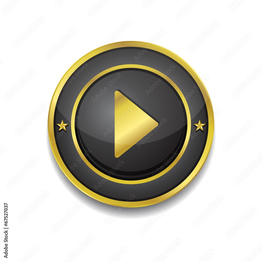 Play Circular Vector Golden Black Web Icon Button Play Circular Vector Golden Black Web Icon Button