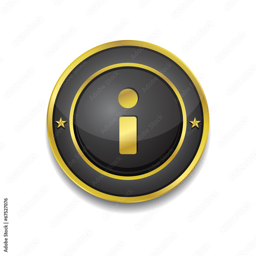 Info Circular Vector Golden Black Web Icon Button Info Circular Vector Golden Black Web Icon Button