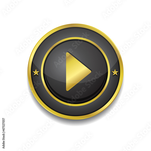 Free Download Play Circular Vector Golden Black Web Icon Button - GFXLoad