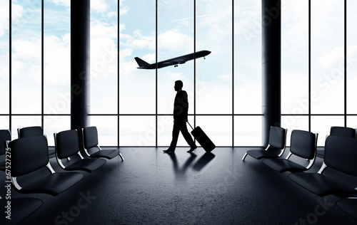 man walking in airport