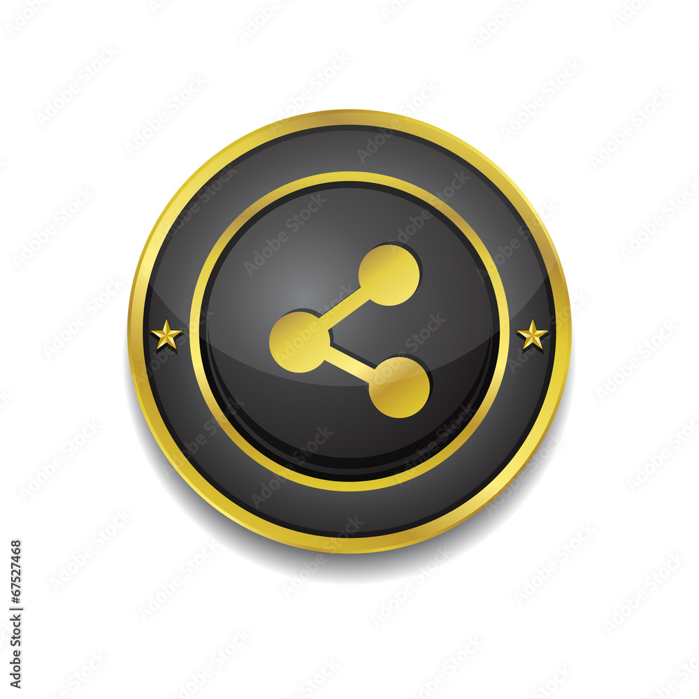 Social Golden Black Vector Icon Button Social Golden Black Vector Icon Button