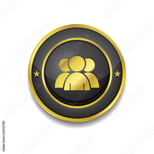User Circular Vector Golden Black Web Icon Button
