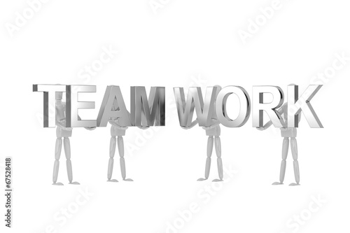 team work word in isolate with clipping path