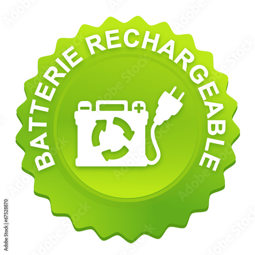 batterie rechargeable sur bouton web denté vert