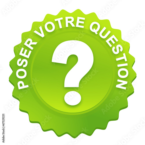 poser votre question sur bouton web denté vert