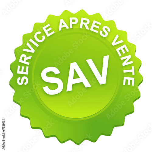 service après vente sur bouton web denté vert