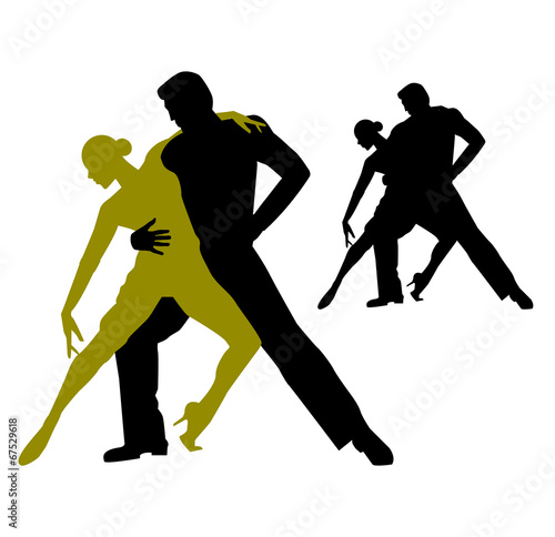 silhouette di coppia che balla il tango argentino