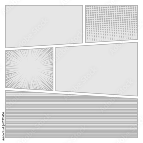 Comics pop art style blank layout template with dots pattern © Sergei Sizkov