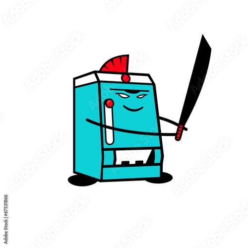 Samurai sushi robot device sign