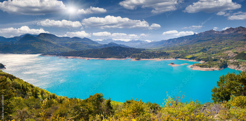 Panorama of lake Serre-Poncon Panorama of lake Serre-Poncon
