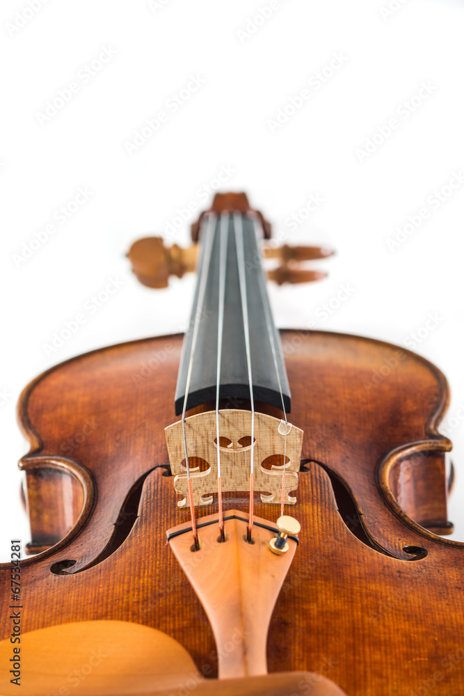 Fototapeta premium Antique violin isolated on the white background