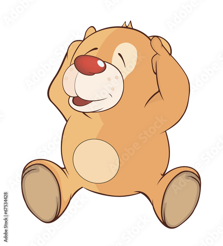 A stuffed toy bear cub cartoon