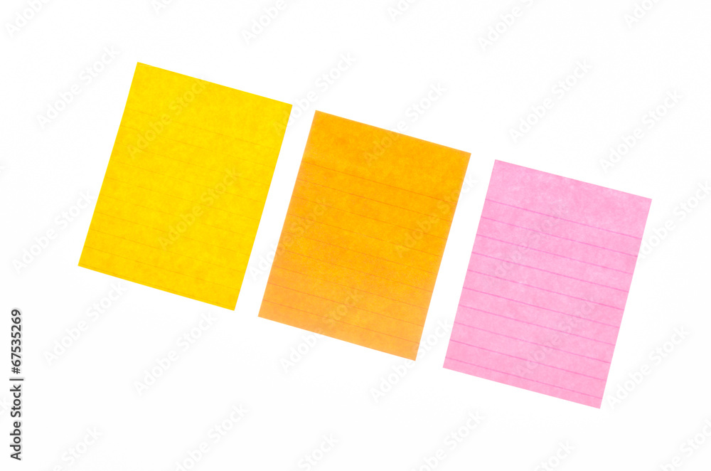 Paper note isolated on white background Paper note isolated on white background