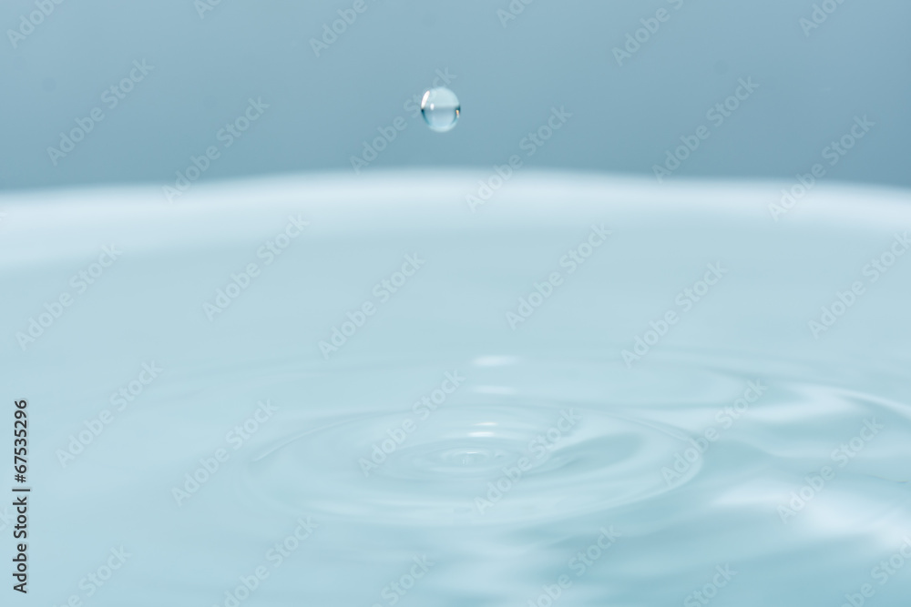 Water drop falling into water Water drop falling into water